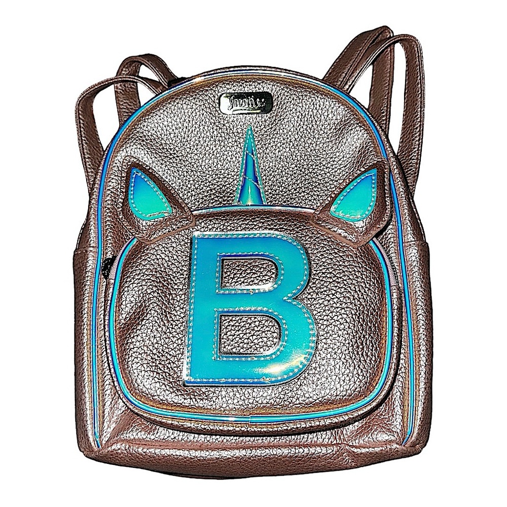 Justice (B) initial pebble leather unicorn mini backpack